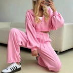 Damen lässiges Freizeit-/Sport-Set mit weichem Stoff und Kapuze Sovae