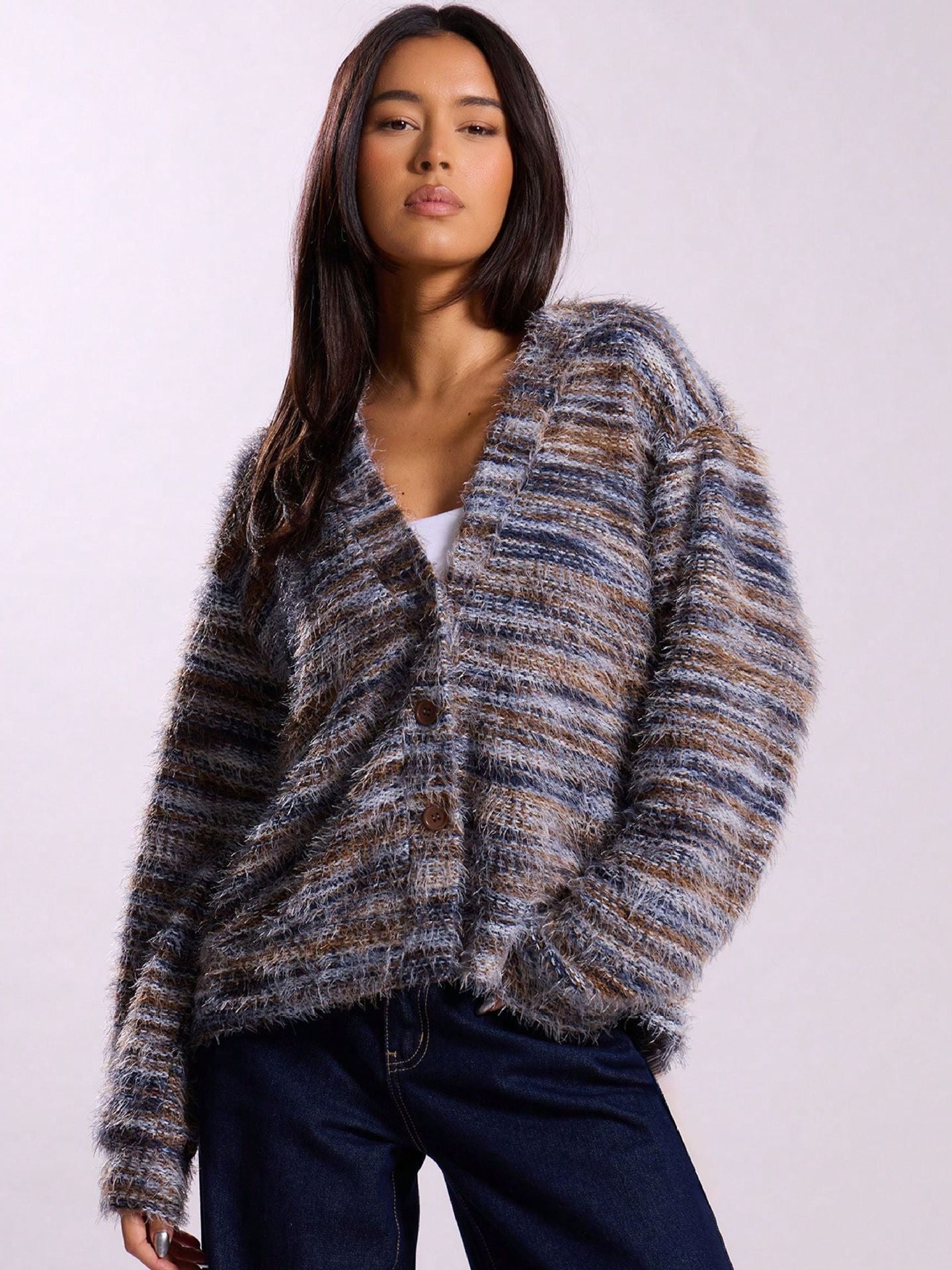 Damen Kuscheliger Strickcardigan Sovae