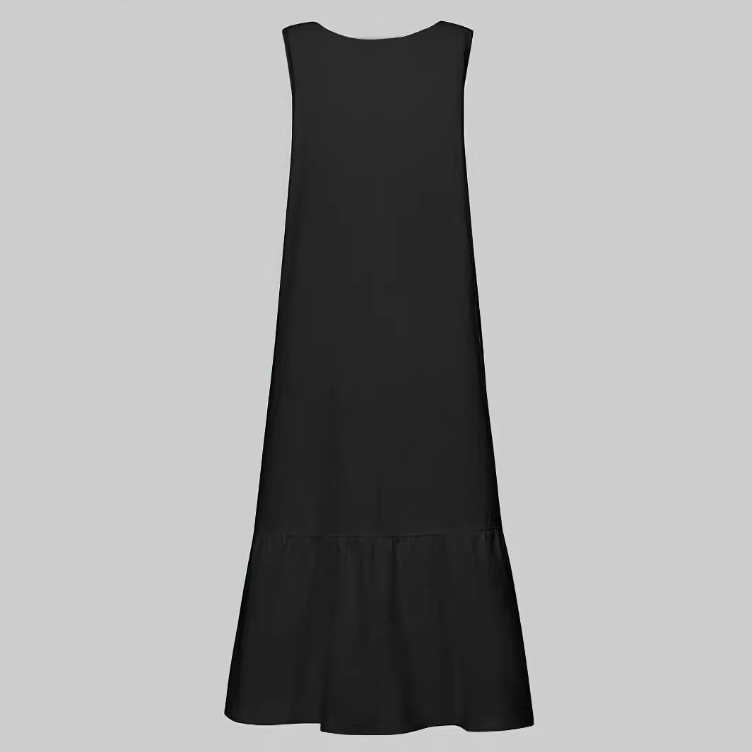 Damen Sommerliches Maxi-Kleid mit weit geschnittenem Saum und feminine Silhouette Sovae