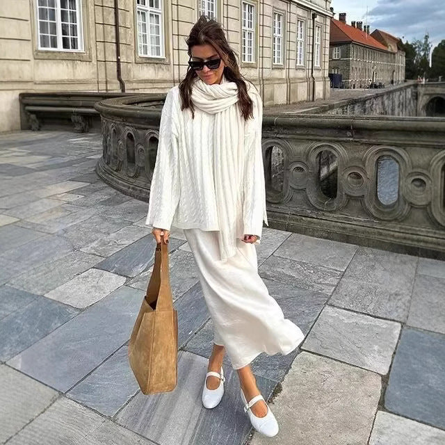 Damen Strickpullover und Cardigan Set Sovae