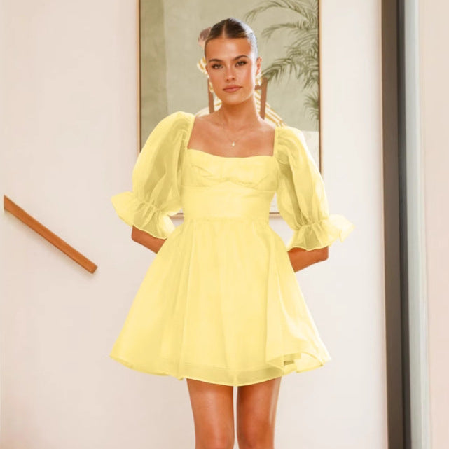 Damen verspieltes kurzärmliges Sommerkleid Sovae