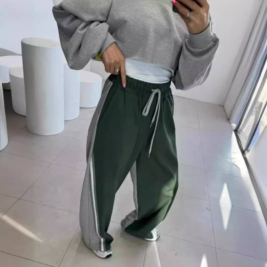 Damen Sportswear-Hose mit seitlichen Kontraststreifen und hohem Bund Sovae