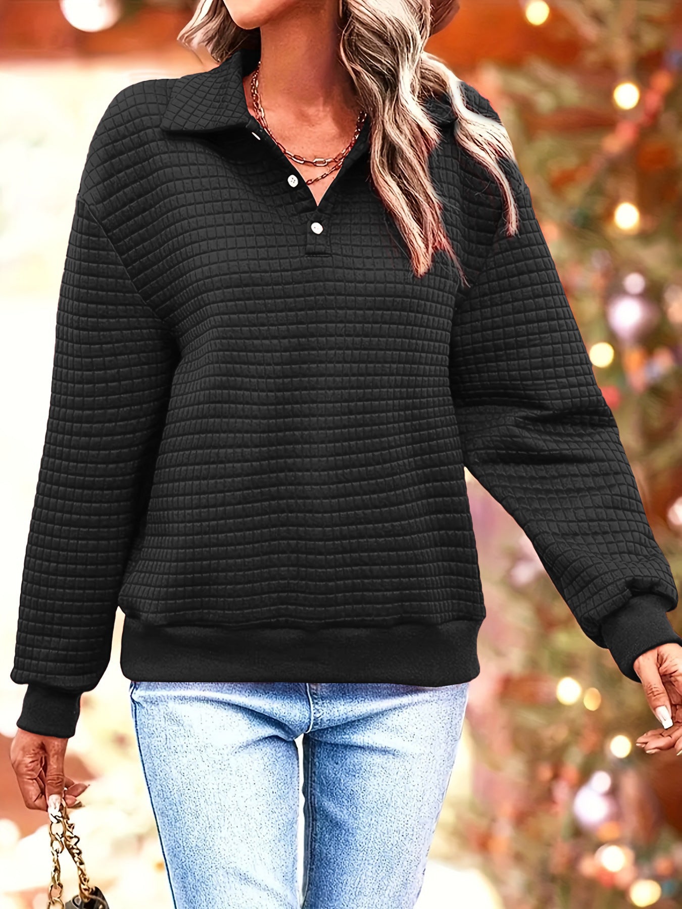 Damen lässiger Pullover mit strukturiertem Stoff Sovae