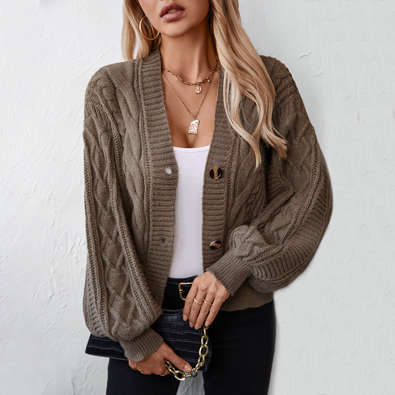 Damen Strickjacke mit dekorativem Zopfdesign und weich strukturiertem Material Sovae