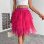 Damen Tüllrock mit Rüschen Sovae