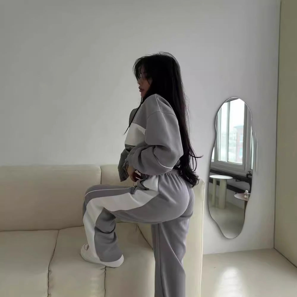 Damen sportliches Freizeit-Loungewear-Set mit Reißverschluss Sovae