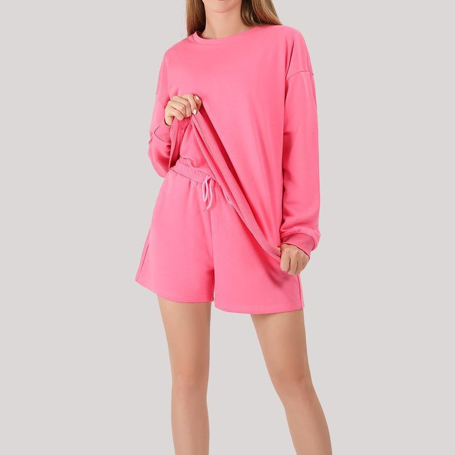 Damen lässiges Sweatshirt und Shorts Set Sovae
