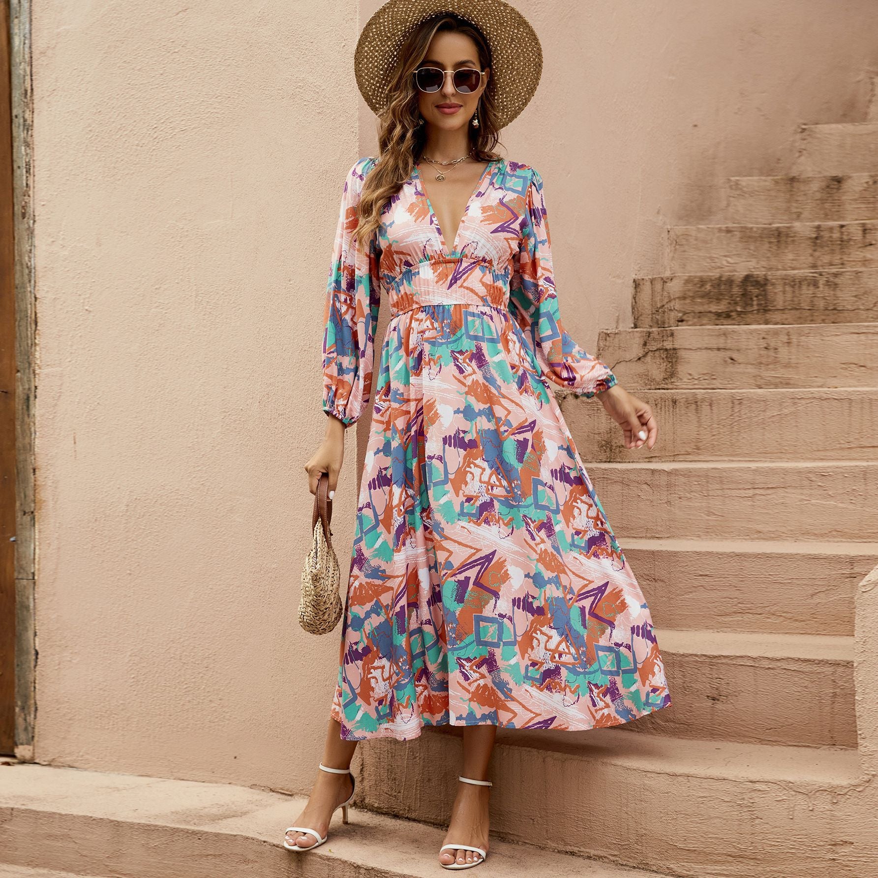 Damen Maxikleid Sovae