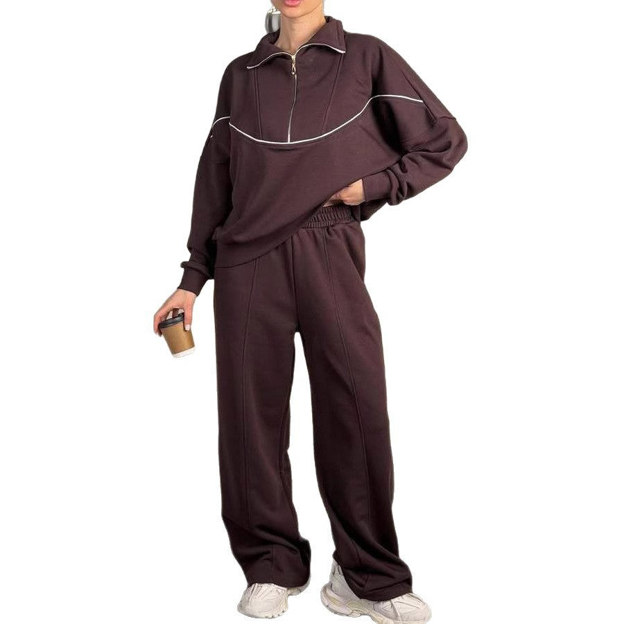 Damen Fleece Trainingsanzug mit Reißverschluss Sovae