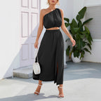 Damen luftiges Jumpsuit mit Ein-Schulter-Design Sovae