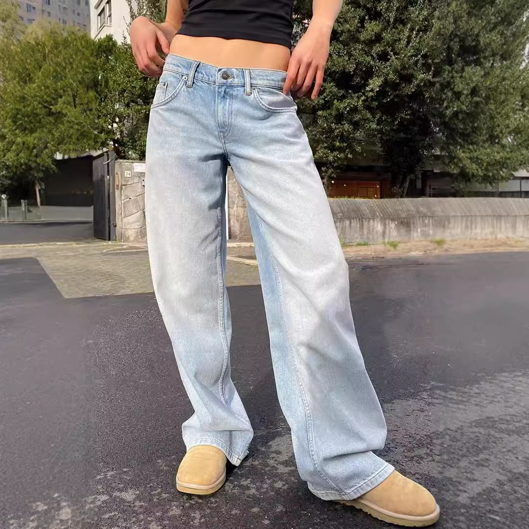 Damen Vintage Weit geschnittene Jeans Sovae