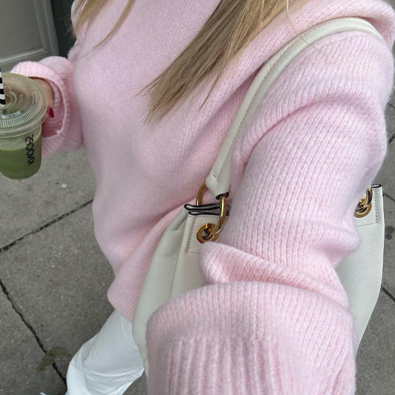 Damen lässiger Oversized Pullover aus hochwertiger Baumwolle Sovae