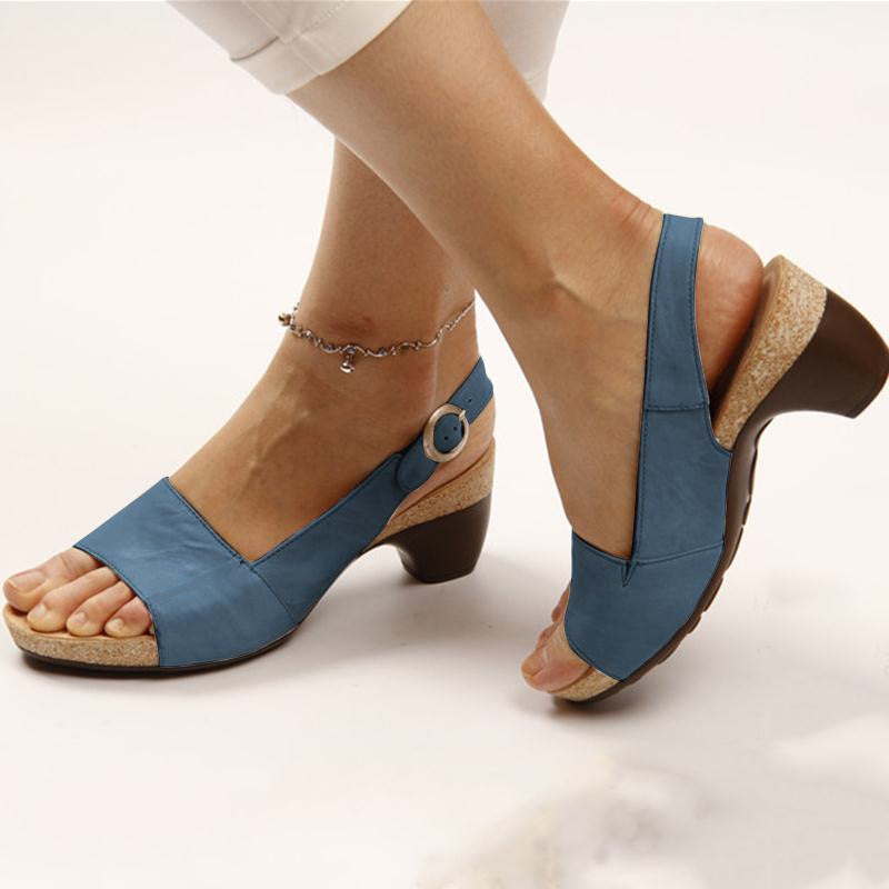Damen Absatzsandalen mit eleganten Schnallen und komfortablem Fußbett Sovae