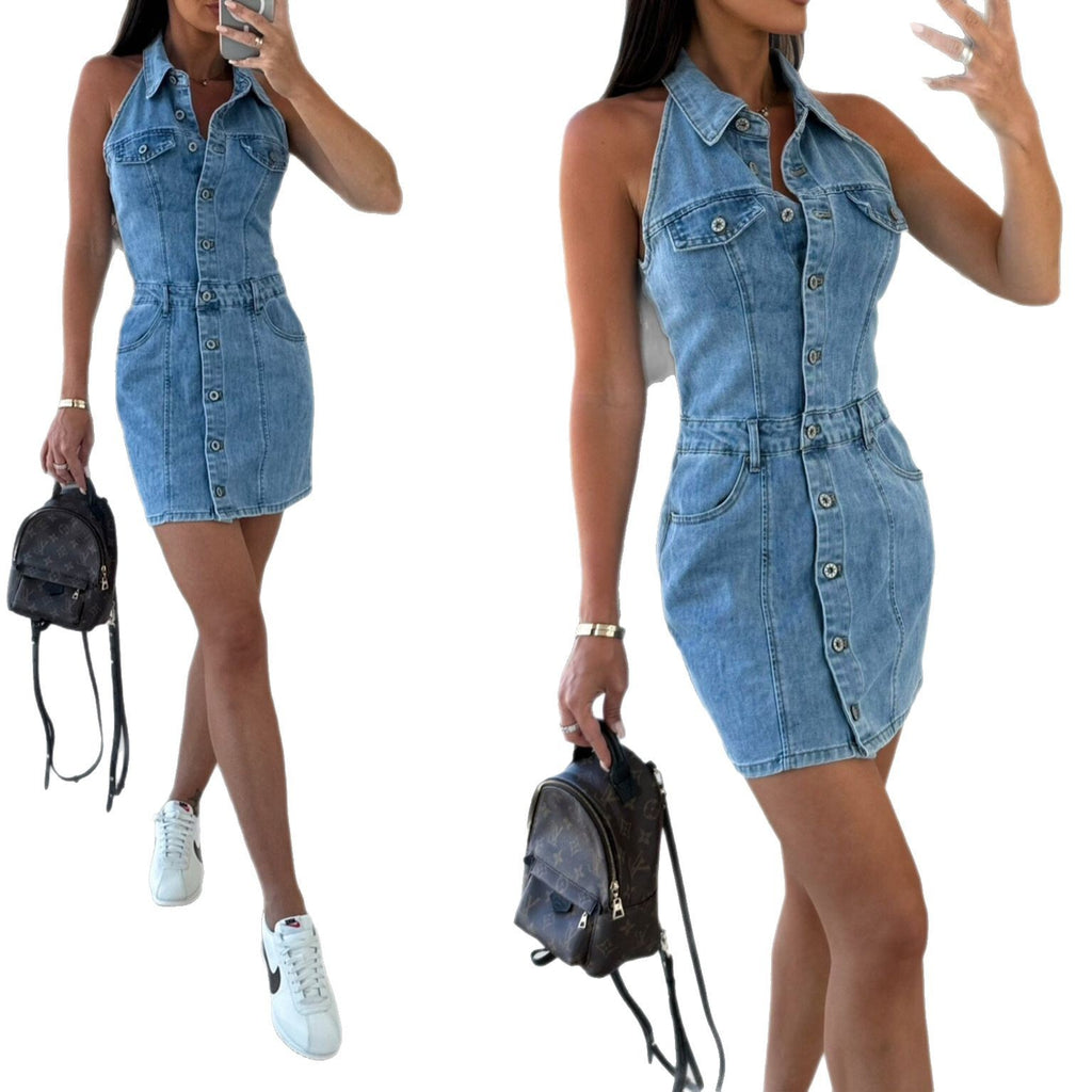 Damen Denim-Kleid Sovae