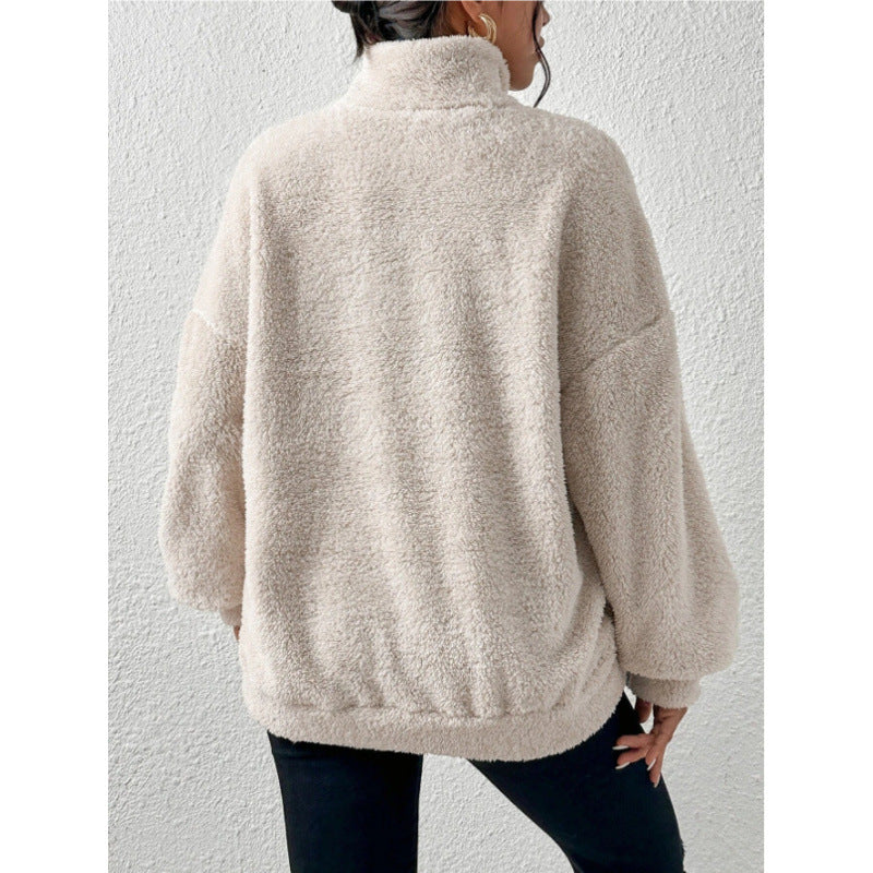 Damen Fleece-Pullover mit hohem Kragen Sovae
