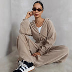 Damen cropped Kapuzenpullover aus geripptem Material Sovae