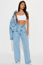 Damen Weit geschnittene High-Waist Jeans im lässigen Look Sovae