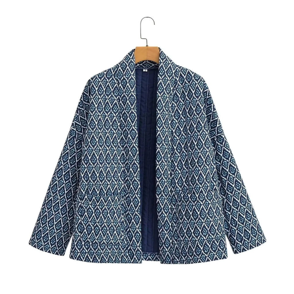 Damen lässige gestreifte Jacke mit elegantem Muster Sovae