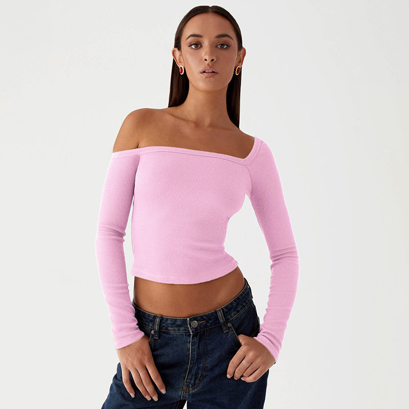 Damen Off-Shoulder Langarmtop Sovae