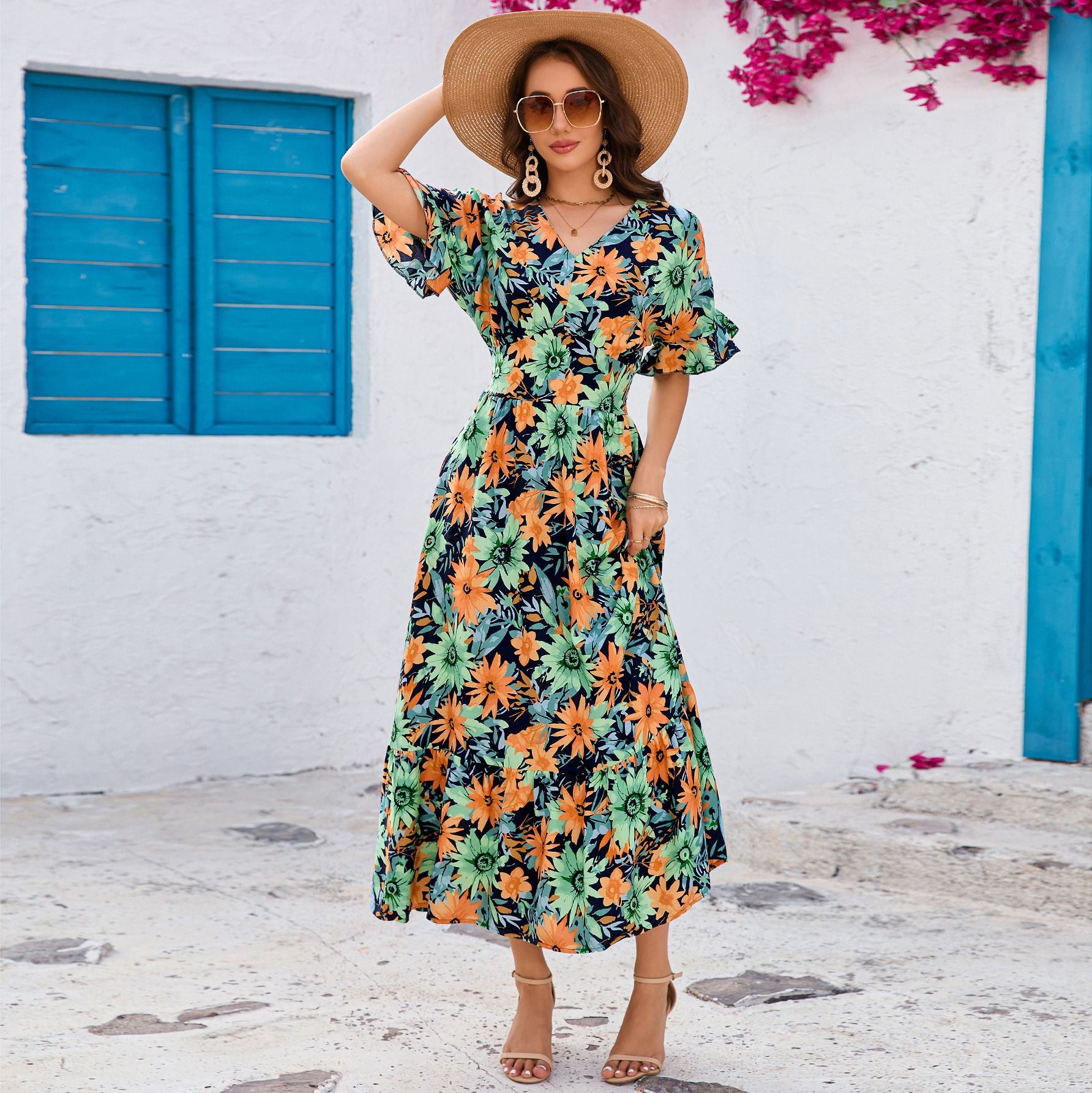 Damen Maxikleid Sovae