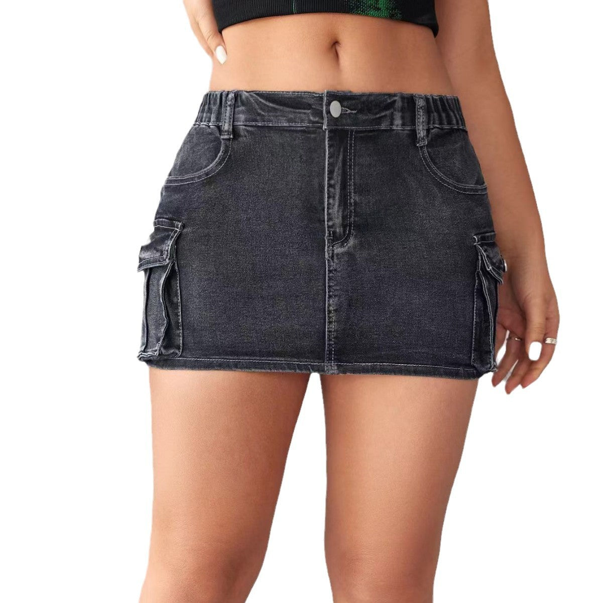 Damen Cargo Jeansrock Sovae
