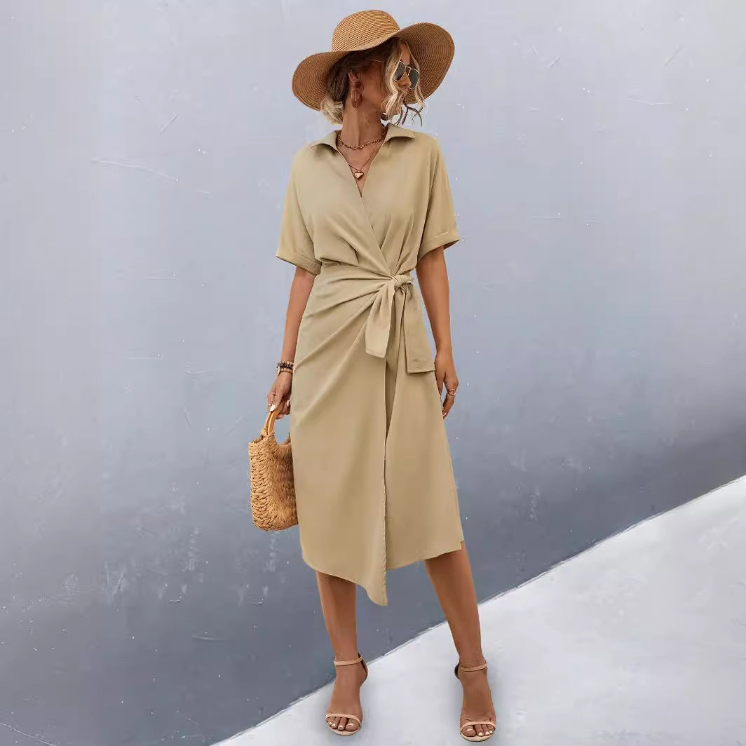 Damen Midikleid mit Wickeloptik Sovae