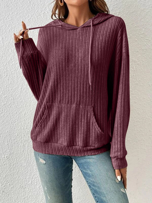 Damen Langärmliger Kapuzenpullover Sovae