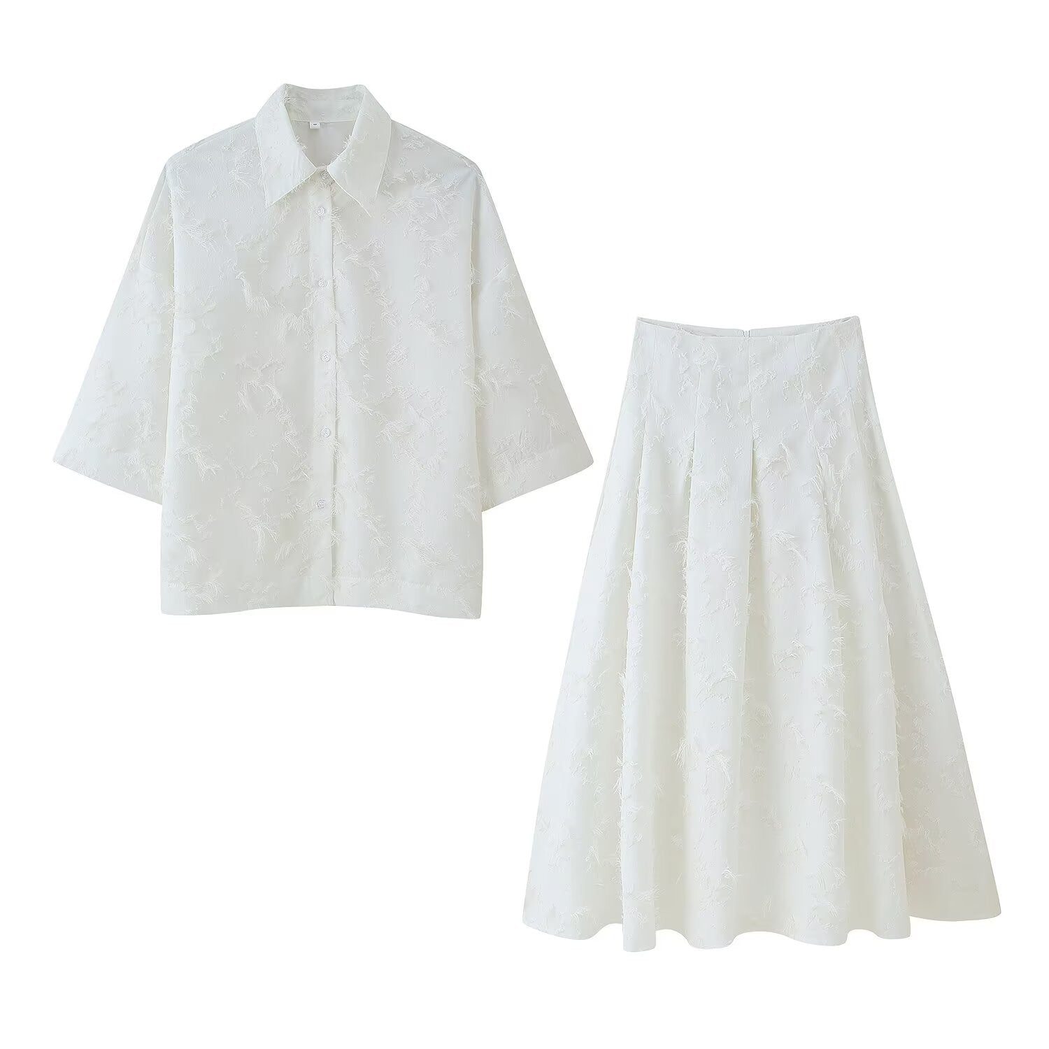 Damen elegantes Oberteil und Maxi-Rock Set mit floralem Design Sovae