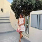 Damen ärmelloses Blusenshirt mit floralem Design Sovae