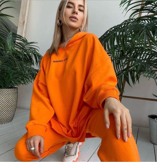 Damen Hoodie- und Jogginghose-Set mit weitem Schnitt Sovae