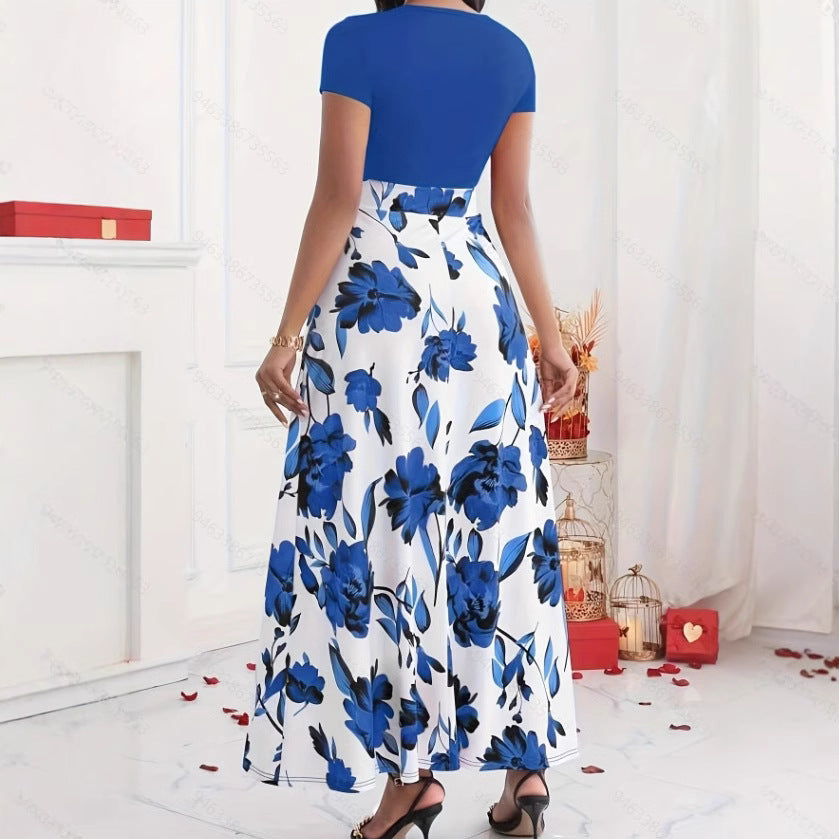 Damen Maxikleid mit floralem Design und figurbetontem Oberteil Sovae