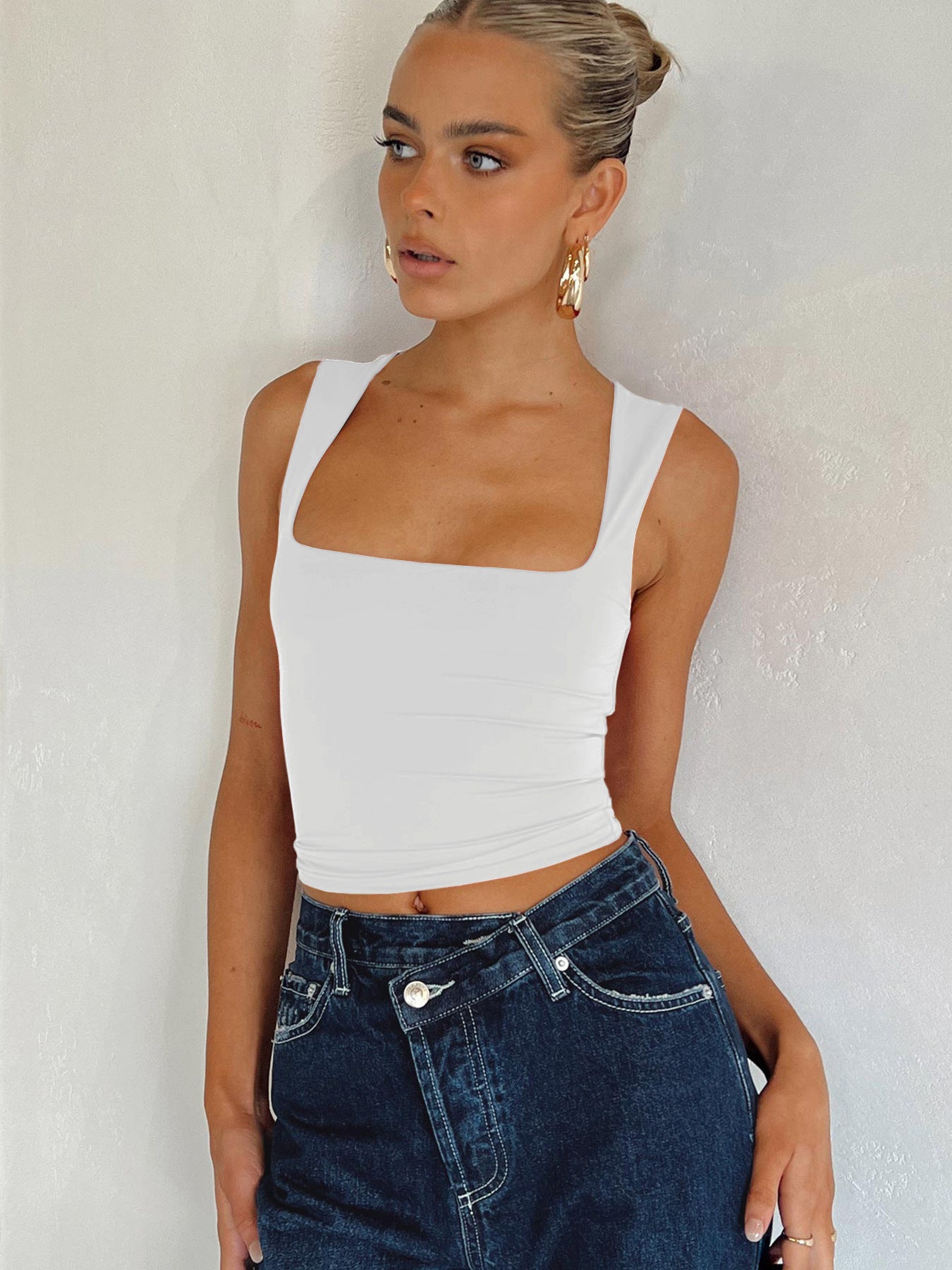 Damen figurbetontes Cropped Top Sovae