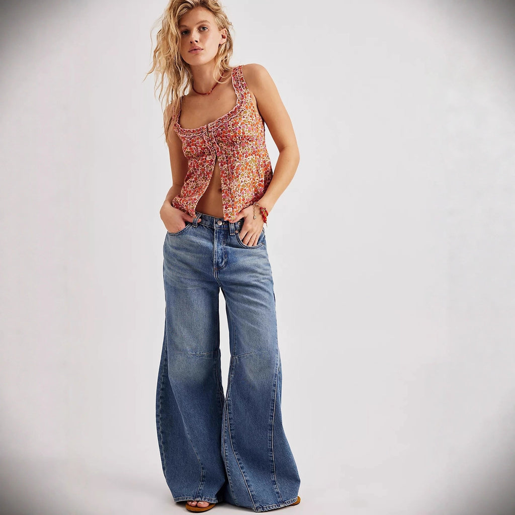 Damen Übergroße Jeans im Vintage-Stil Sovae