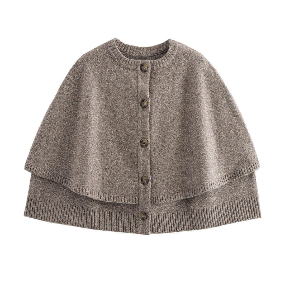 Damen Strickponcho mit Knopfdetail Sovae