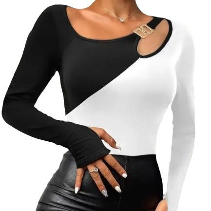 Damen Langarmshirt mit asymmetrischem Design Sovae
