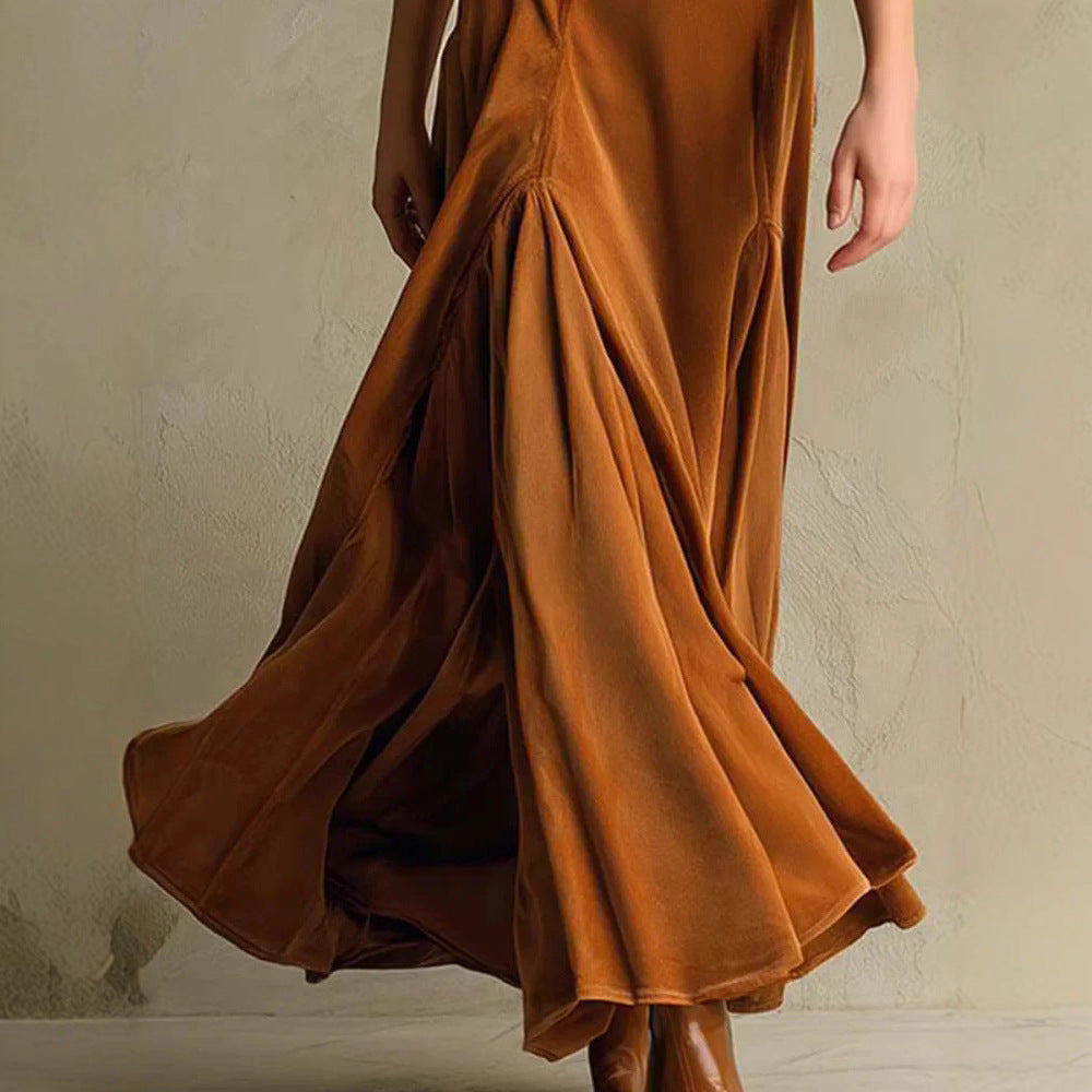 Damen elegantes Knielanges Kleid mit tailliertem Schnitt und Knopfdetails Sovae