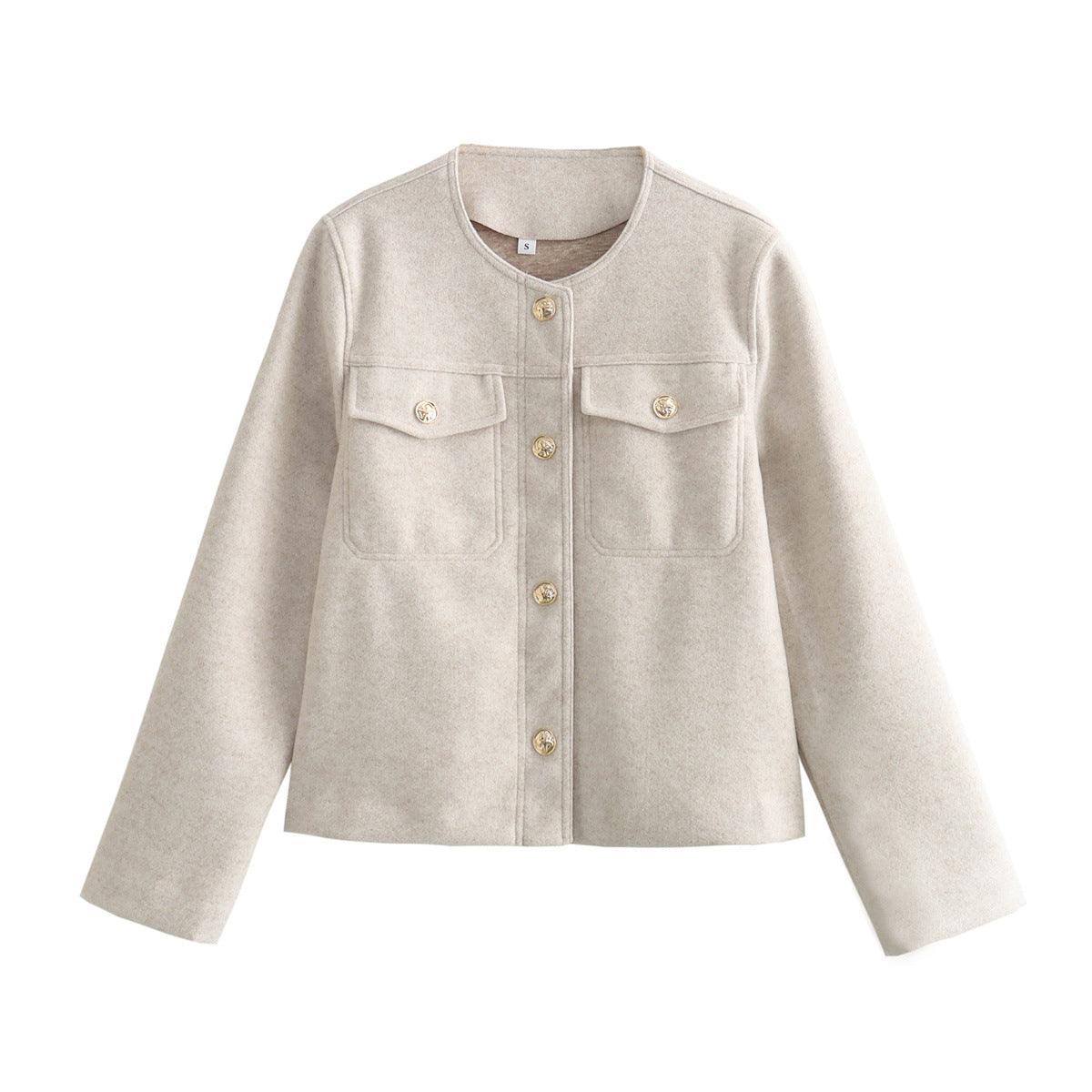 Damen elegante Bouclé-Jacke mit Knopfdetails und praktischen Taschen Sovae