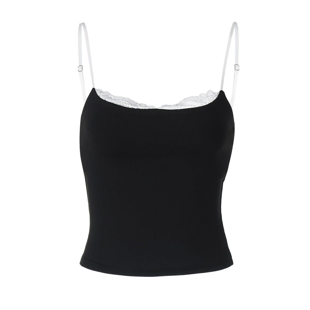 Damen Spaghettiträger Shirt mit Spitze Sovae