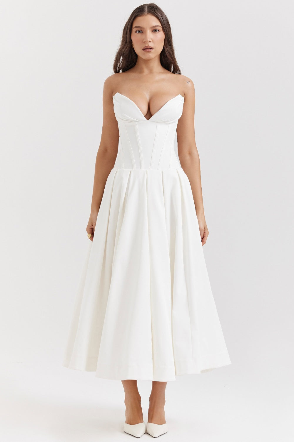 Damen Abendkleid mit korsettartigem Oberteil und weitschwingendem Rock Sovae