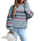 Damen Strickpullover mit geometrischem Muster Sovae