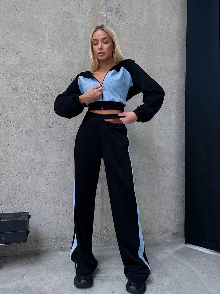 Damen Sportliches Loungewear-Set mit Kapuze und weitem Schnitt Sovae