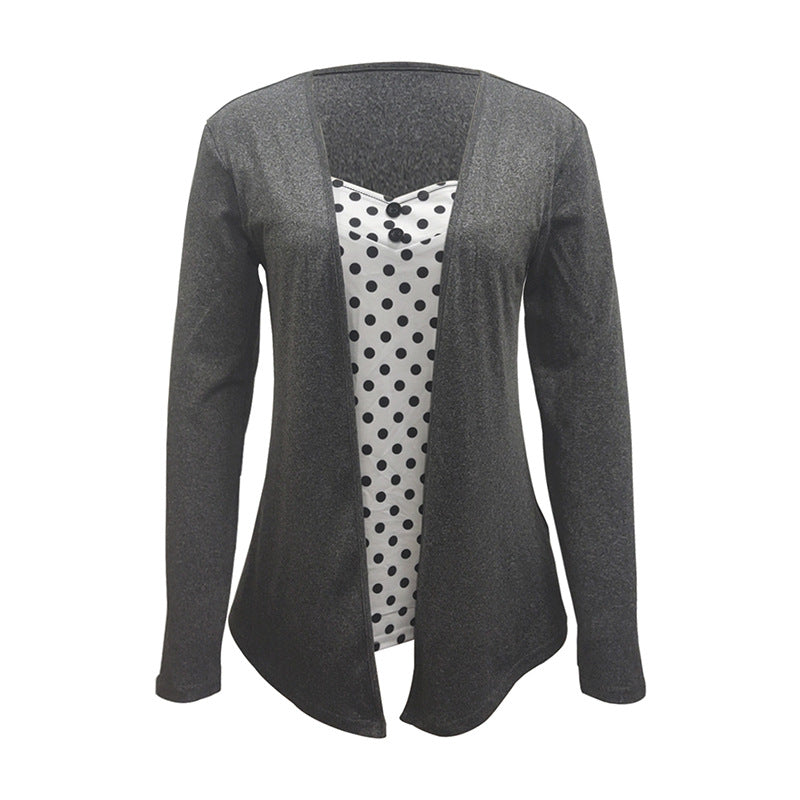 Damen schimmernde Strickjacke mit asymmetrischem Schnitt Sovae