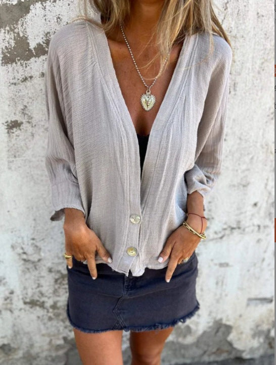 Damen lässige Oversized-Strickjacke mit Knopfdetails Sovae