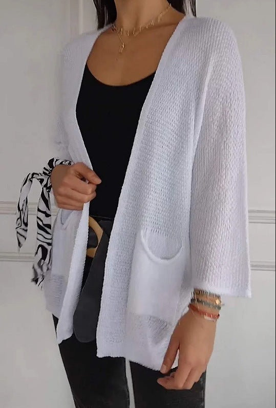 Damen lässige Strickjacke mit praktischen Taschen Sovae