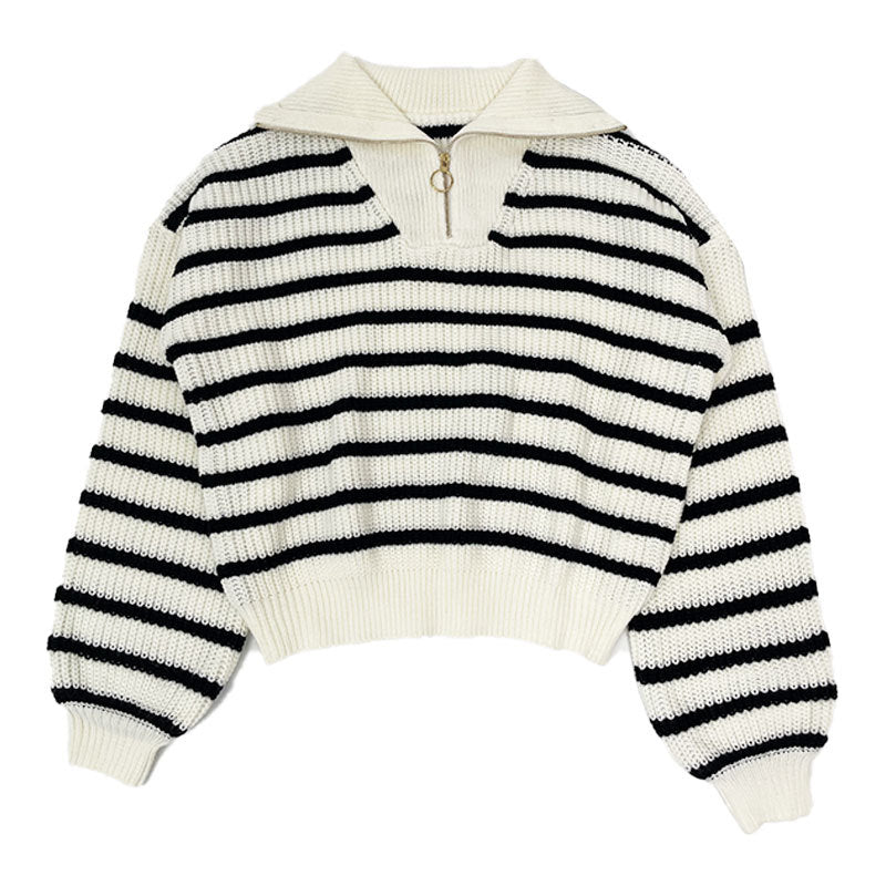 Damen stylischer Strickpullover mit hochgeschlossenem Kragen und lässigem Schnitt Sovae