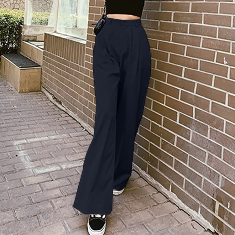 Damen Weite High-Waist-Hose Sovae