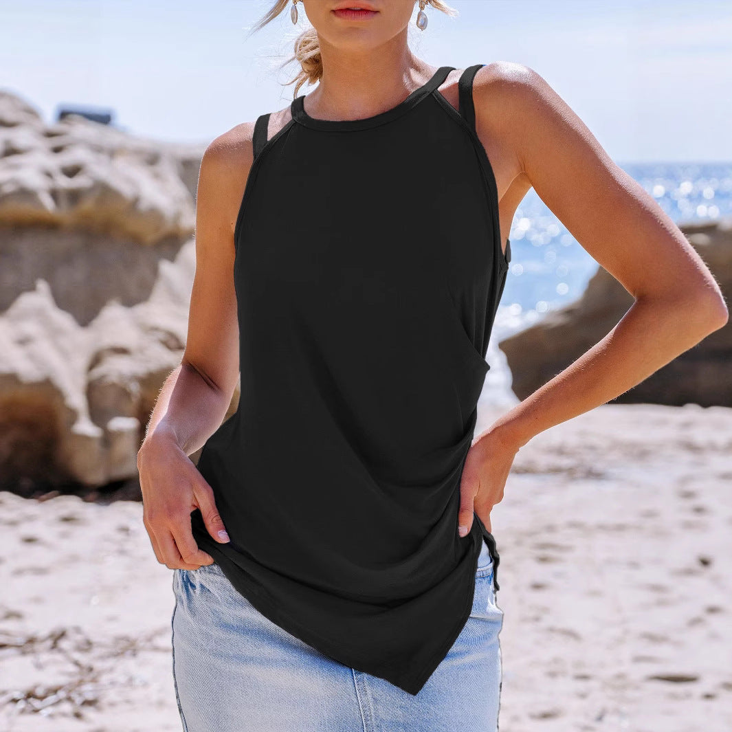 Damen sportliches Tanktop mit breiten Trägern Sovae