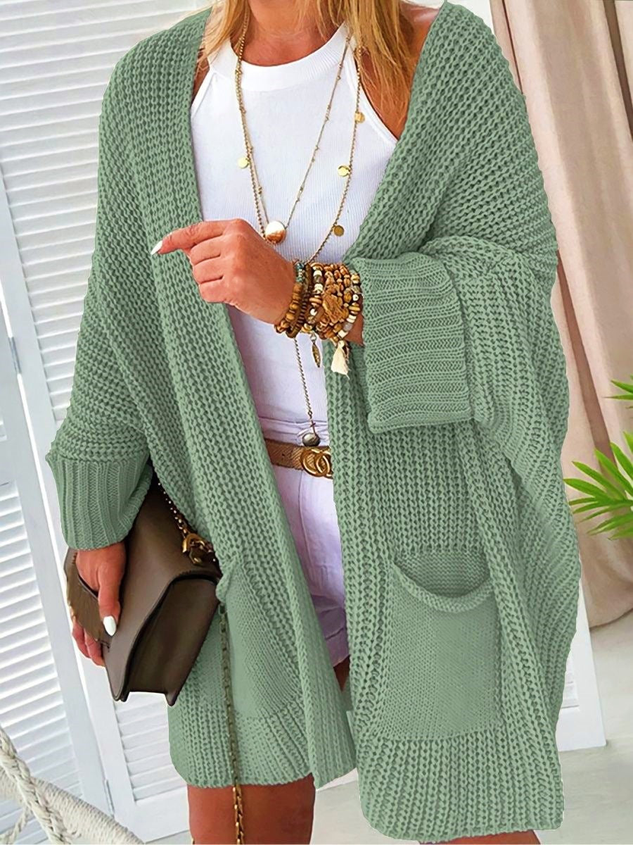 Damen Grobstrickjacke mit praktischen Taschen und lässigem Schnitt Sovae