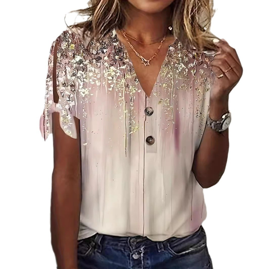 Damen elegante Bluse mit funkelndem Akzent Sovae