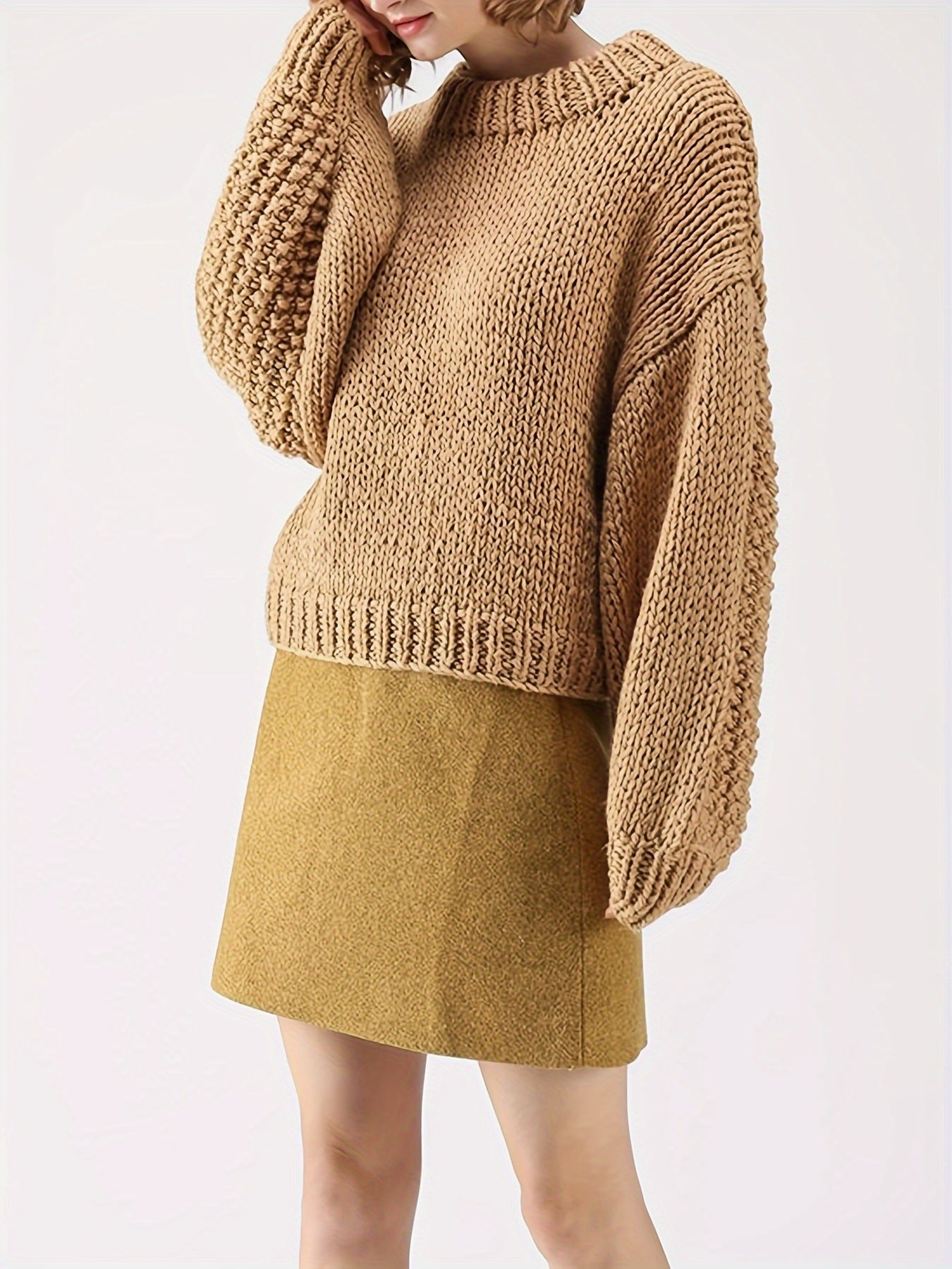 Damen Grobstrickpullover Sovae